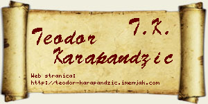 Teodor Karapandžić vizit kartica